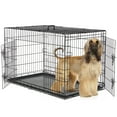 thumbnail image 1 of EverPick Dog Crate with Double Doors - 48 Inch Extra Large Foldable Metal Pet Cage, Portable Kennel with Divider Panel & Removable Tray for Medium/Large Dogs - Indoor & Outdoor Use, 1 of 6
