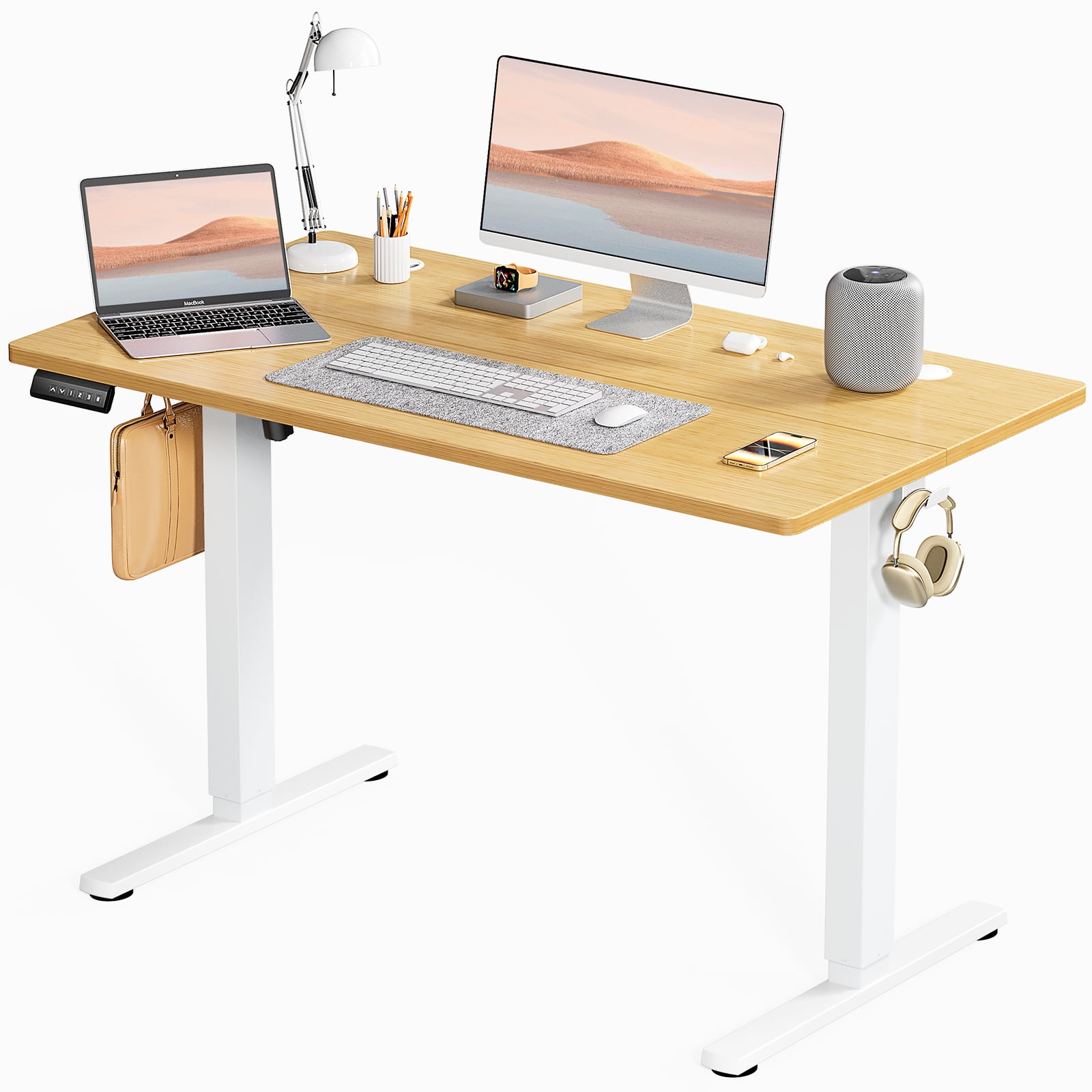 EverPick Electric Standing Desk 40/48/55/63 Inch Height Adjustable Desk, 4 Memory Presets，Motorized Sit Stand Desk with Quiet Dual Motor, Modern Ergonomic Computer Desk for Home Office