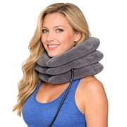 EverRelief Cervical Neck Traction Device - Inflatable Pillow for Alignment, Posture, Mobility Gray