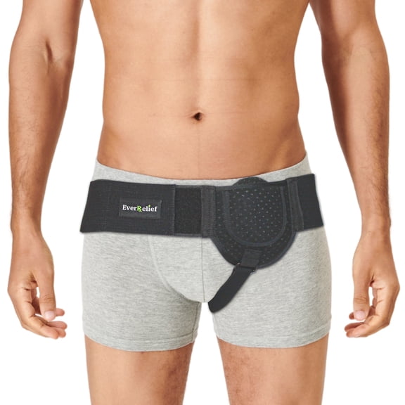 EverRelief Inguinal Hernia Belts for Men, Left or Right Side Adjustable Groin Strain Truss (Small/Medium)