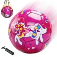 thumbnail image 1 of PLAYZAP Size 3 Soccer Ball for Kids with Pump - Glitter Unicorns Soccer Ball for Girls Boys Kids Outdoor for Ages 4-8 Toddlers Age 3-4 Kids Soccer Balls for 3 4 5 6 7 8-Year-Old Girls, 1 of 10