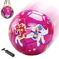 thumbnail image 1 of PLAYZAP Size 3 Soccer Ball with Pump, Kids Soccer Ball for Girls Boys 3-8 Years Old - Pink Glitter Unicorn, 1 of 12