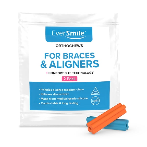 EverSmile OrthoChews Medical Grade Silicone Chew with Comfort Bite Technology | Dental Aligner Seater, Chewies for Invisalign, Clear or Metal Braces | Help to Seat your Aligner Trays (1 Pack)