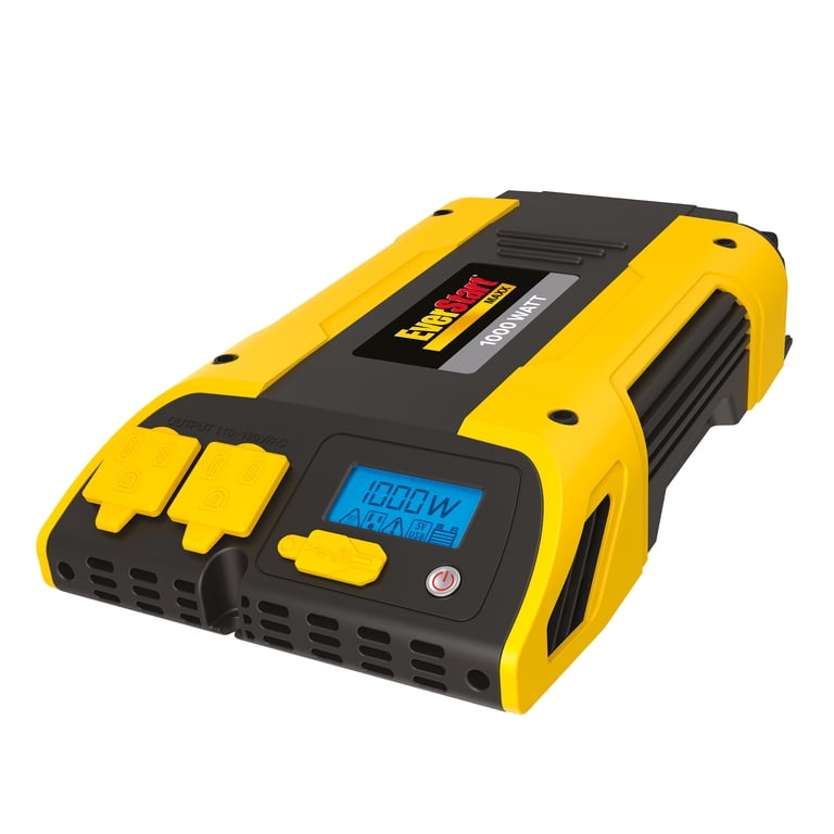 Free Shipping! EverStart 1000 Watt Power Inverter with USB, LCD Display, 2  AC Outlets, Yellow and Black