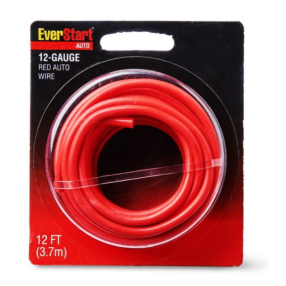 EverStart 12-Gauge Auto Wire, Red, 12ft, Light Switch with to Fuse Block or Relay