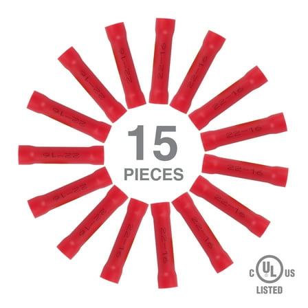 EverStart 15-Piece Heat Shrink Splice Connectors, Red, UL