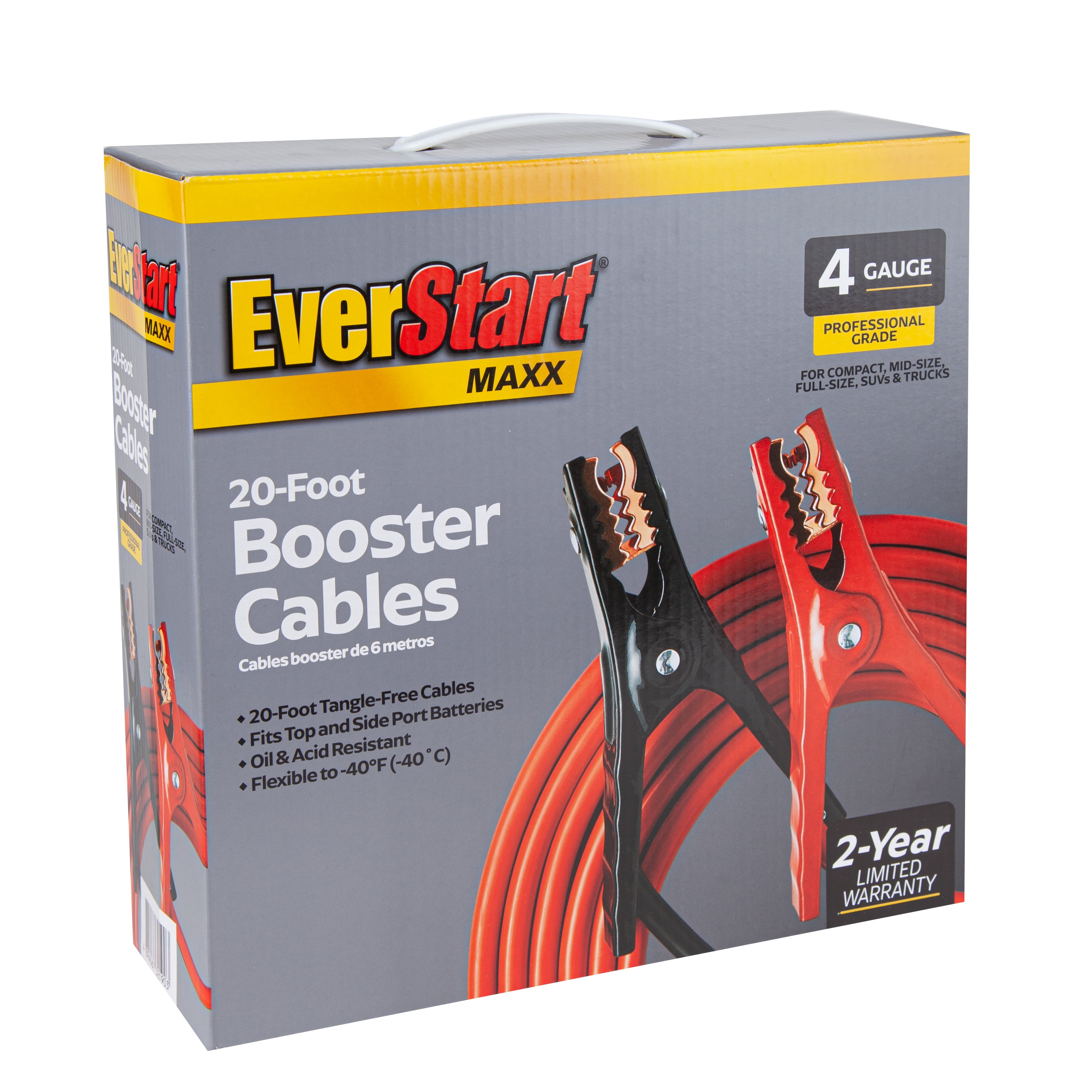 EverStart , 20-Foot 4-Gauge Automotive Booster Jumper Cables, 250 amps