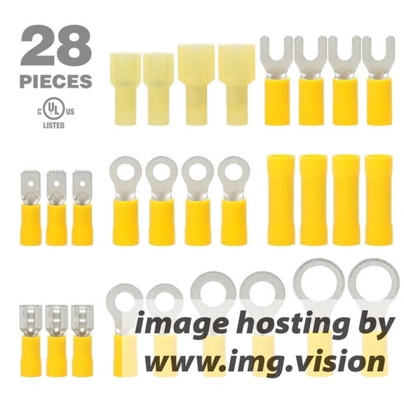 EverStart 28-Piece Assorted Connectors Kit, Yellow, 12-10GA, EV1005