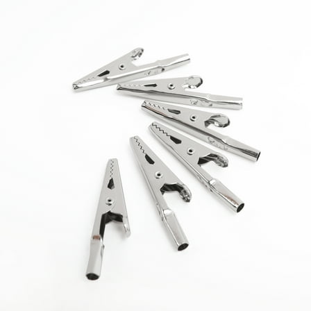 Ever Start 6-Piece 2-Inch Automotive Alligator Steel Test Clips for Cars or Trucks, Model 5131, Sliver