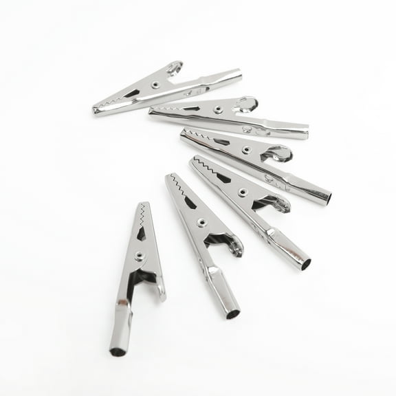 Ever Start 6-Piece 2-Inch Automotive Alligator Steel Test Clips for Cars or Trucks, Model 5131, Sliver