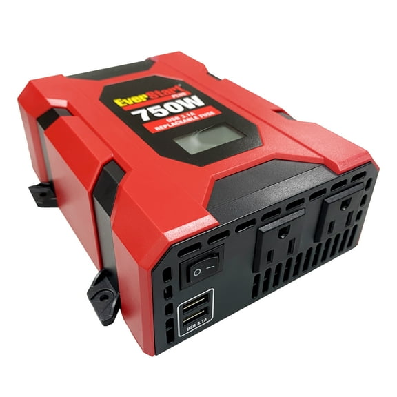 EverStart 750 Watts Portable Slim Inverter with Digital Display and Multiple USB and AC Ports