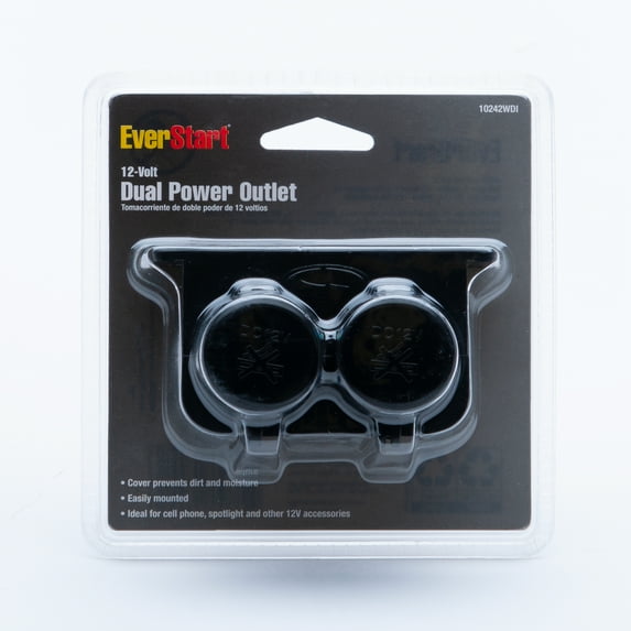 EverStart Plus Auto Auxiliary Dual 12 Volt Power Outlet, Black