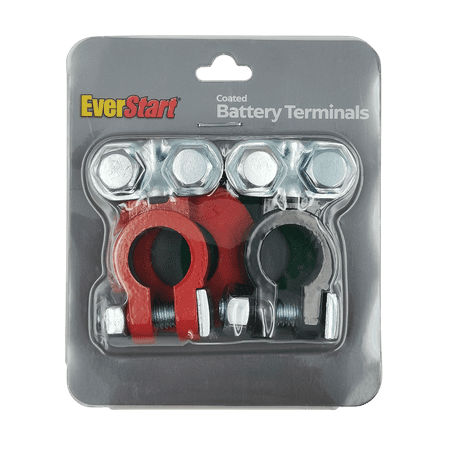 EverStart Auto Top Post Epoxy Coated Battery Terminals, Easy Polarity Identification