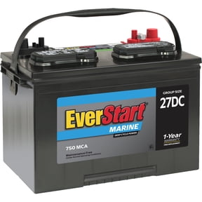 EverStart Lead Acid Marine & RV Deep Cycle Battery, Group Size 27DC 12 Volt, 750 MCA*