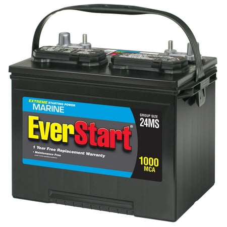 EverStart Lead Acid Marine Starting Battery, Group Size 24MS 12 Volt 625 MCA