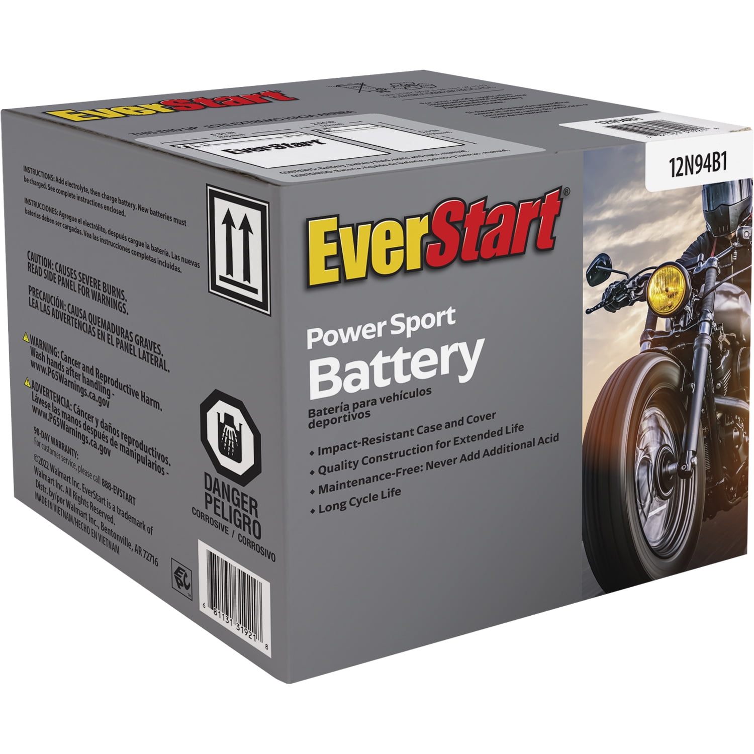 EverStart PowerSport Battery 12 Volt 85 CCA - Group Size 12N94B1