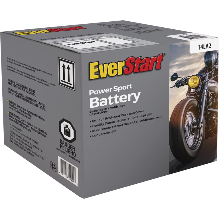 EverStart Lead Acid Powersport Battery, Group 14LA2, 12V 190 CCA