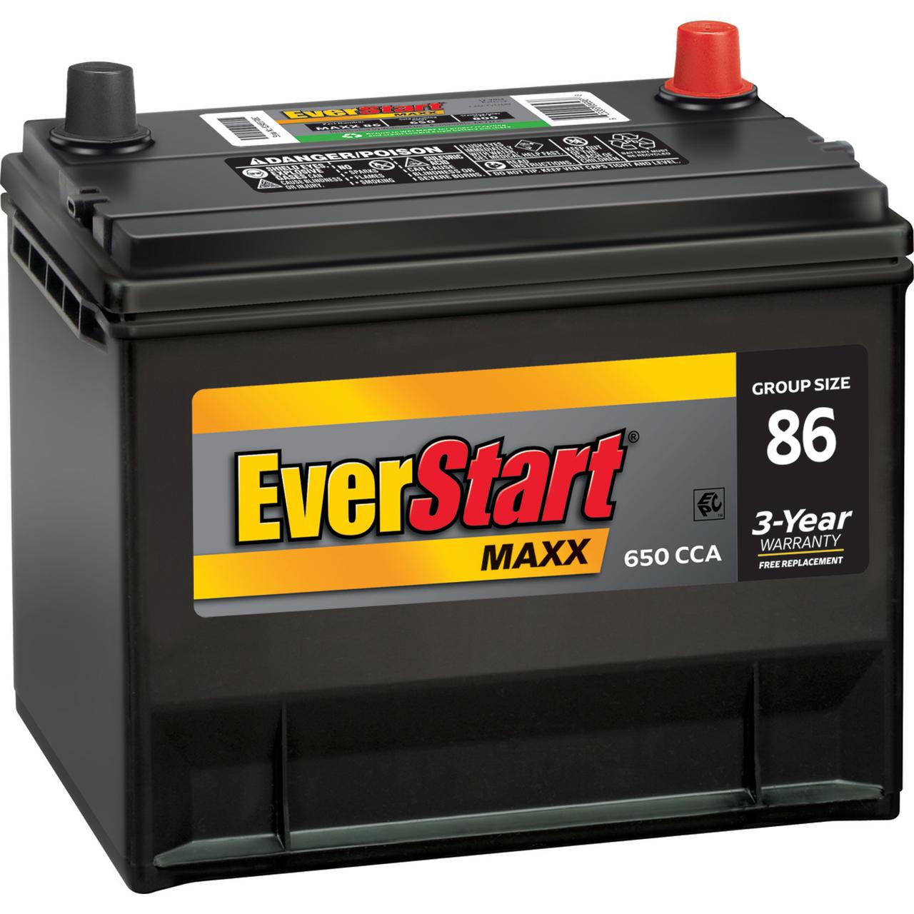 EverStart Maxx Lead Acid Automotive Battery, Group Size 86 12 Volt, 650 CCA - image 1 of 7