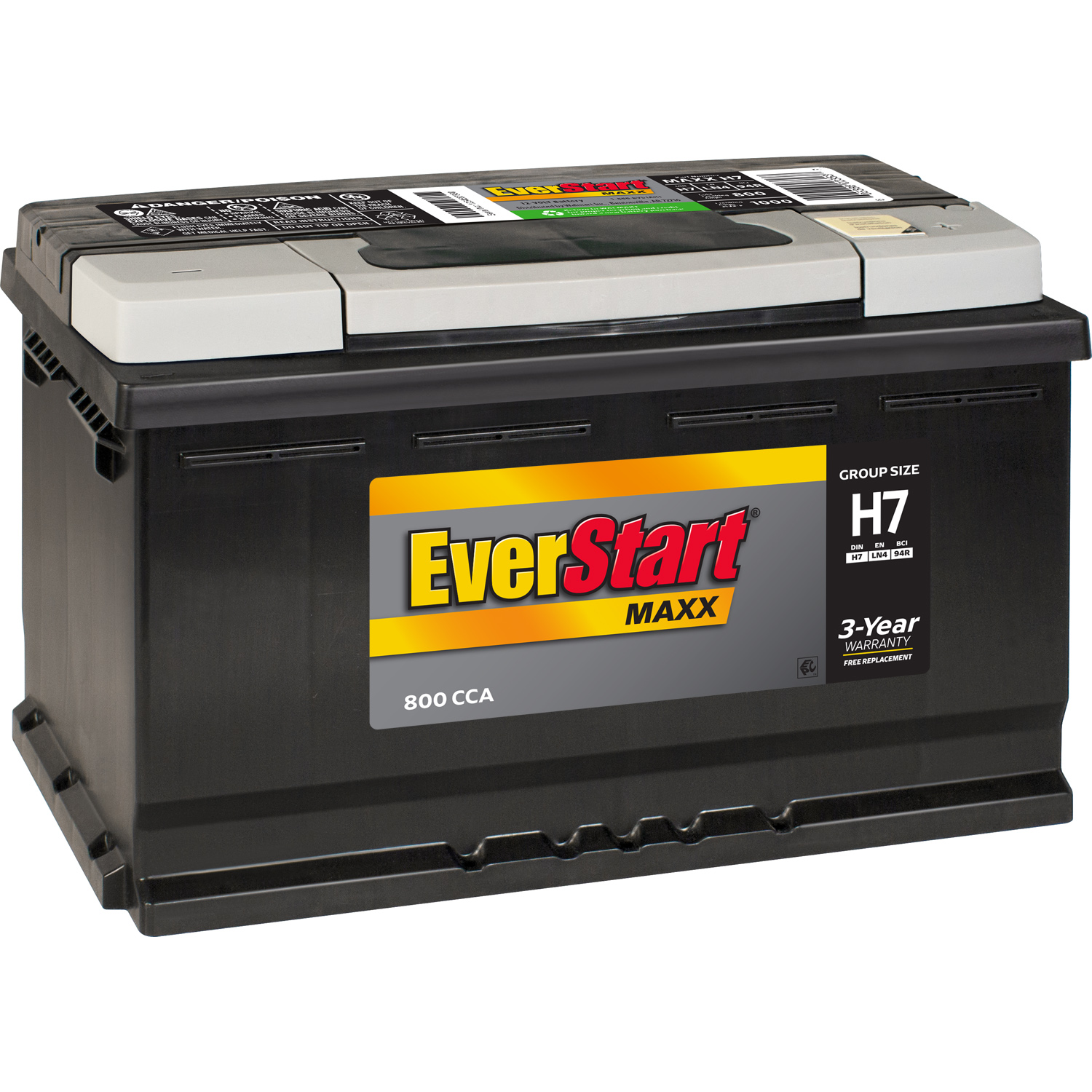 EverStart Maxx Lead Acid Automotive Battery, Group Size H7 / LN4 / 94R 12 Volt, 800 CCA - image 1 of 7
