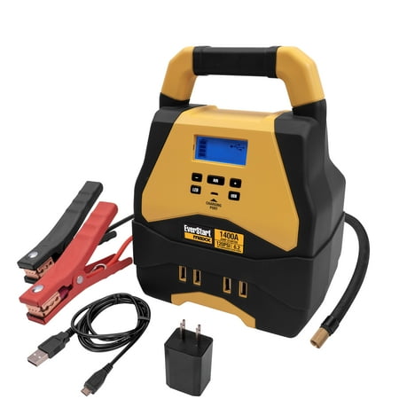 EverStart Maxx MJ1200E 1400 Peak Amp Portable Lithium Jump Starter with Air Compressor and USB Power Bank