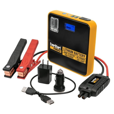 EverStart Maxx SS120LE Compact 800 Peak Amp Jump Starter with Dual USB Power Bank and AC Power