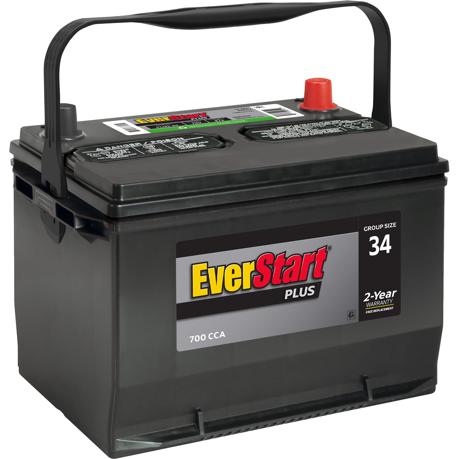 EverStart Plus Lead Acid Automotive Battery, Group Size 34 12 Volt, 700 ...