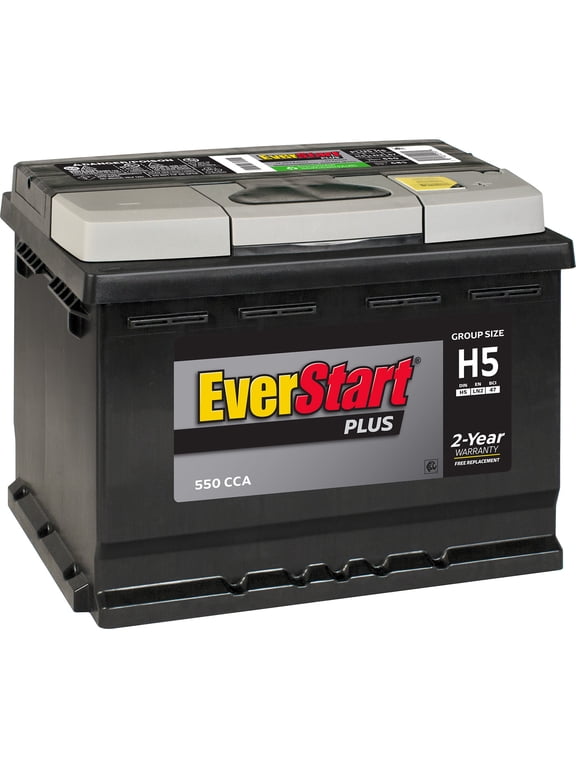 Plus Lead Acid Automotive Battery, Group Size H5 / LN2 / 47, 12 V, 550 CCA, 100 min RC
