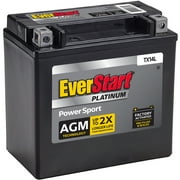 EverStart Platinum AGM Power Sport Battery, Group Size TX14L 12 Volt, 200 CCA