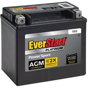EverStart Platinum AGM PowerSport Battery, Group Size TX12, 12 V, 180 CCA