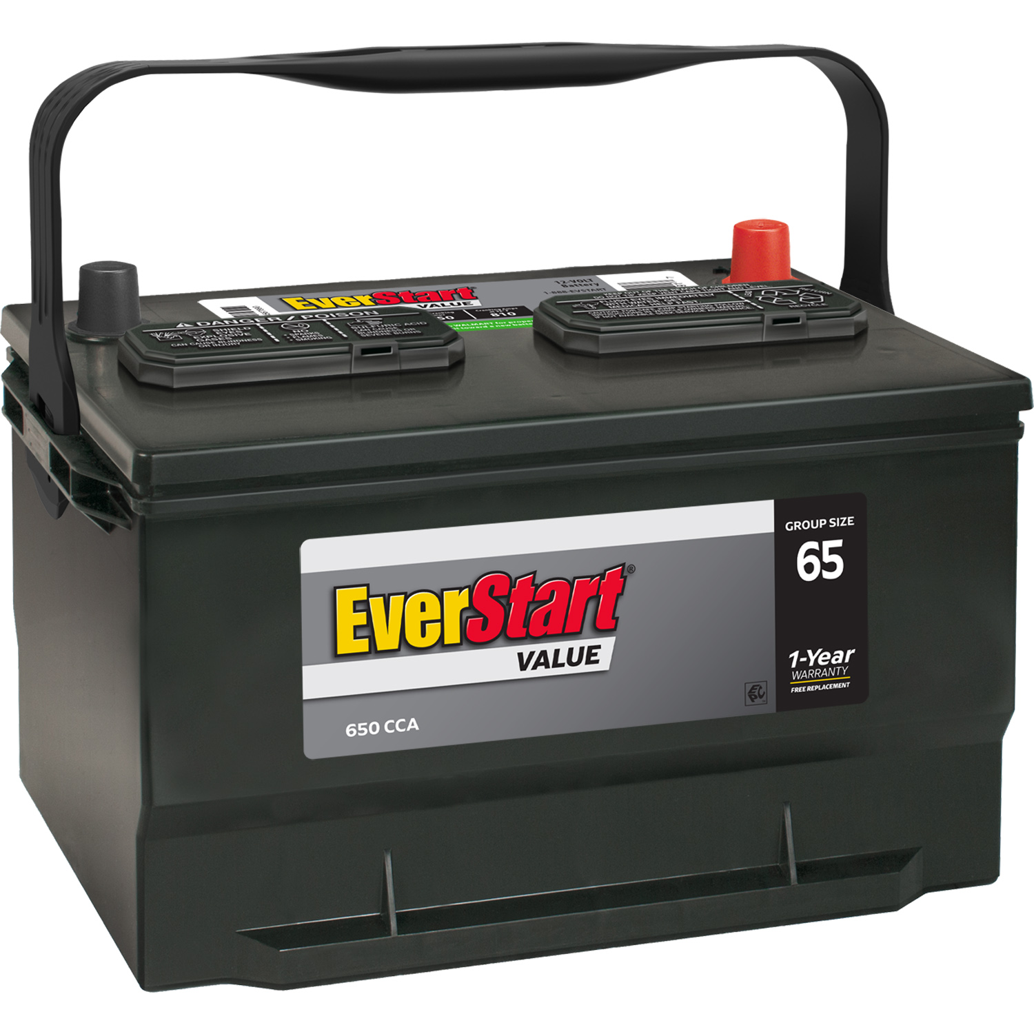 EverStart Value Lead Acid Automotive Battery, Group Size 65 12 Volts, 650 CCA - image 1 of 7
