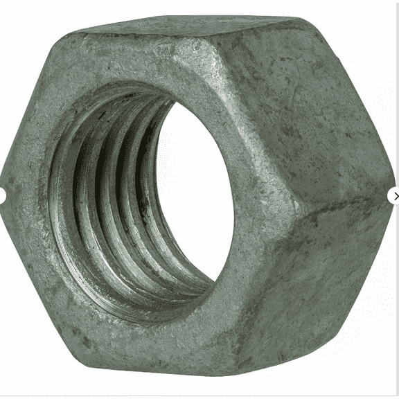 Everbilt 1/2"-13 Finished Hex Nuts Steel Grade 2 Hot Dip Galvanized Finish Qty 50(804070)