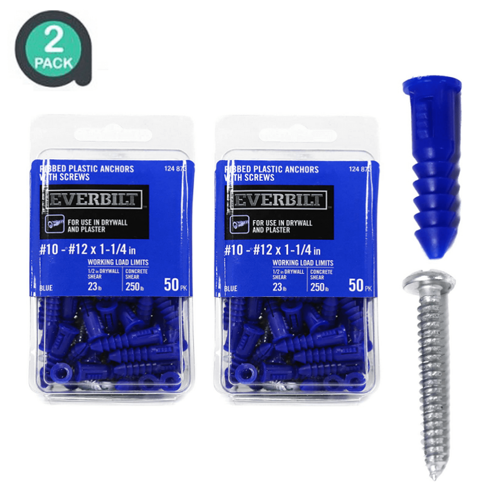 E-Z Ancor 50-lb 3/8-in x 1-1/4-in Drywall Anchors with Screws