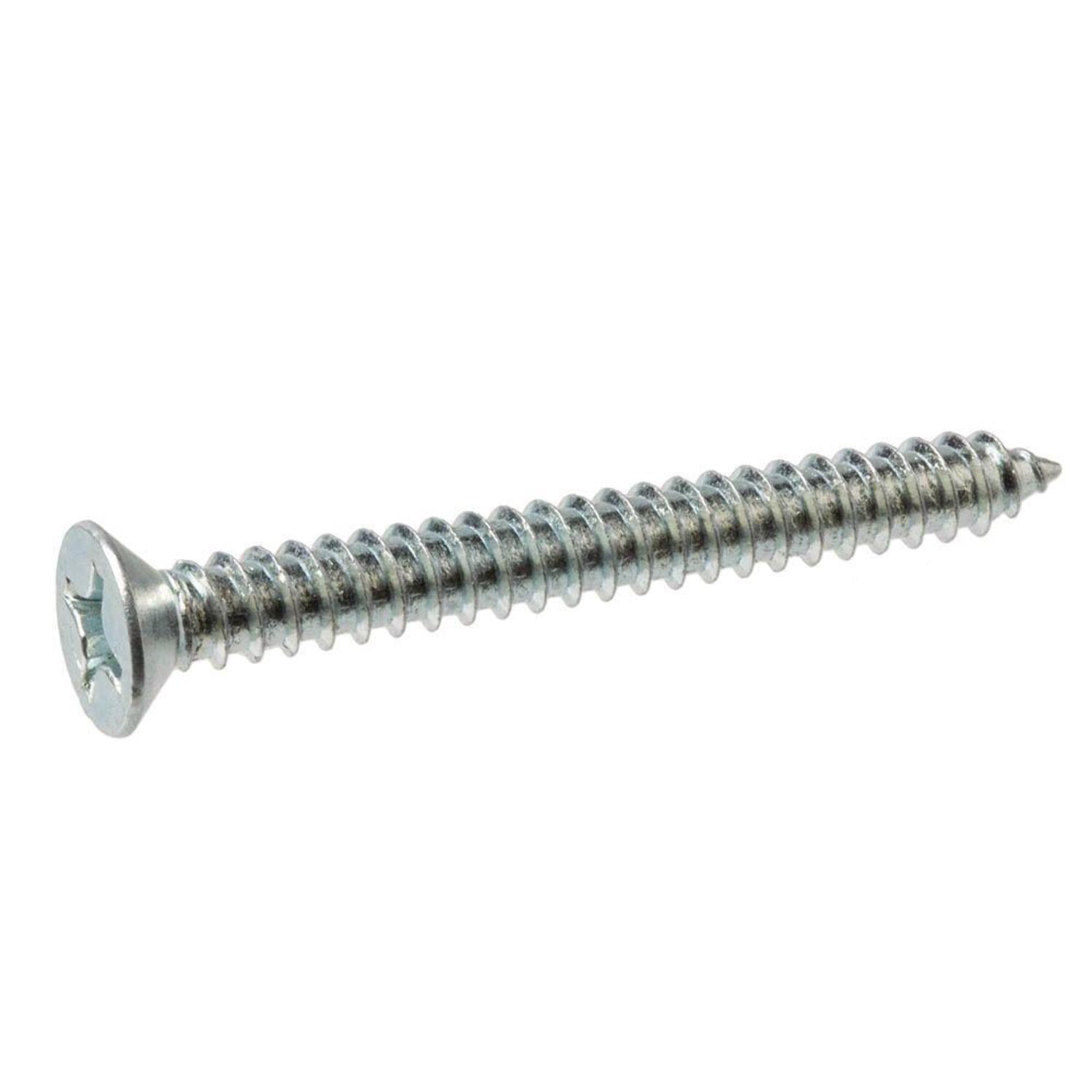 Everbilt #10 X 1-1/2 in. Phillips Flat Head Zinc Plated Sheet Metal Screw (50-Pack)