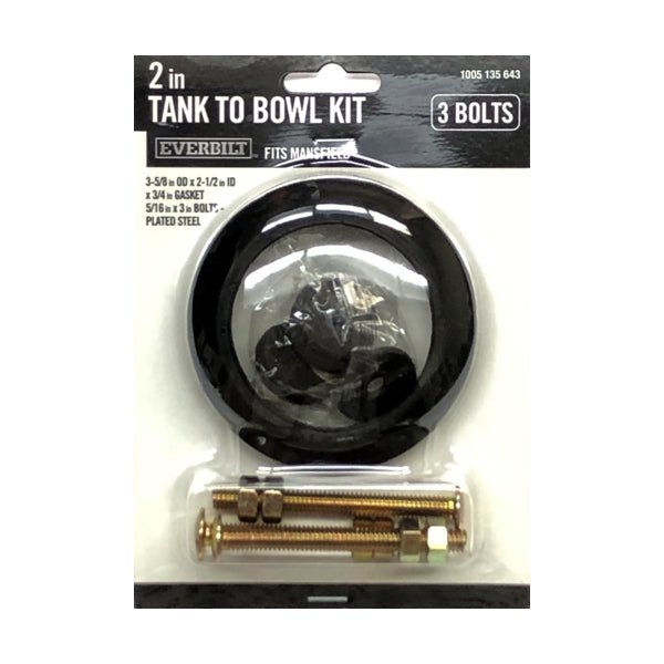 Everbilt 2" Tank to Bowl Kit (Includes Rubber Gasket, Bolts, and Washers) Fits Mansfield