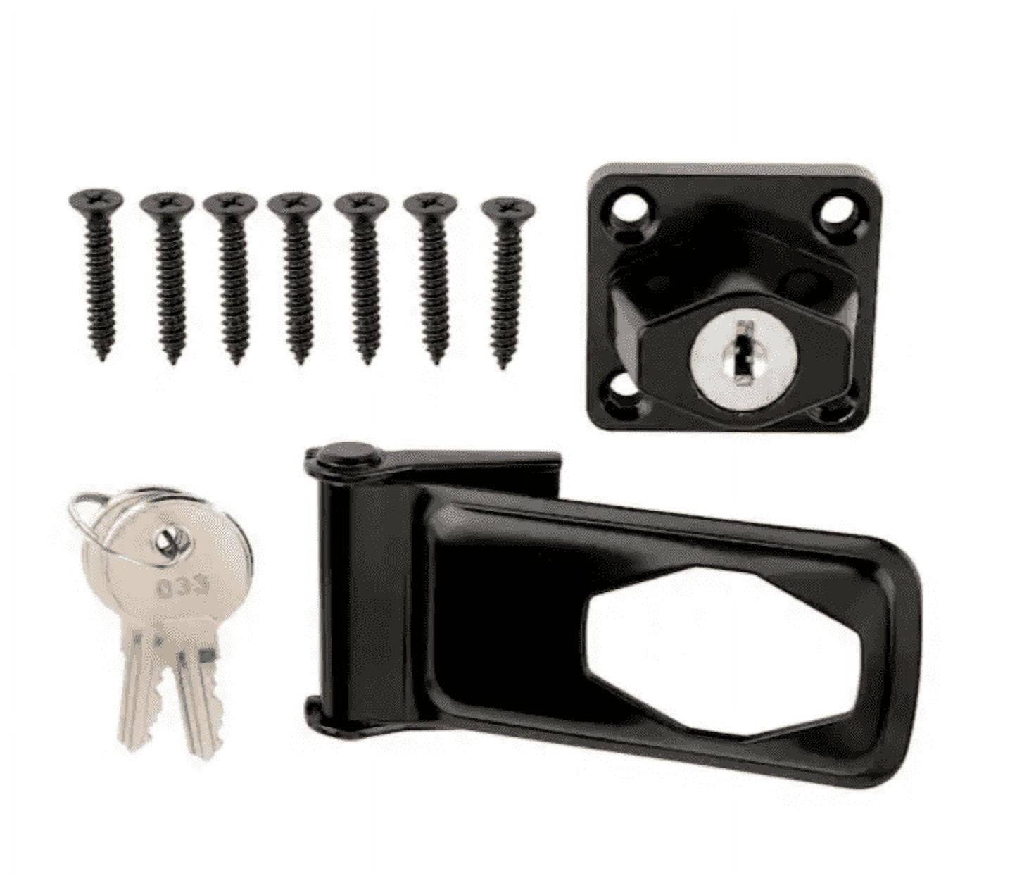 Everbilt Black Steel Key Locking Hasp with Screws and Keys