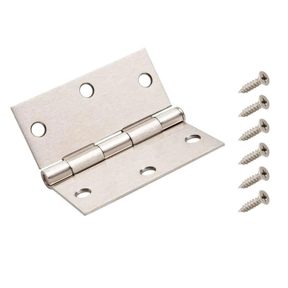 Everbilt 3-1/2 in. Satin Nickel Squeak-Free Door Hinges with Screws 21 Piece 3 Pack