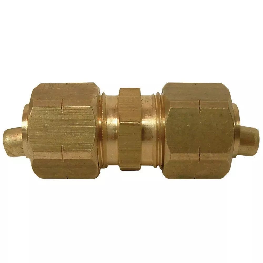 Durable Brass Compression Coupling Fitting Adapter, 3/8" x 3/8"