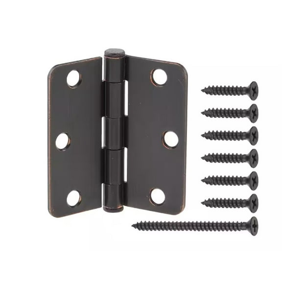 Everbilt 3 in. x 1/4 in. Radius Oil-Rubbed Bronze Squeak-Free Door Hinge