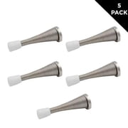 Everbilt 3 inch Satin Nickel Spring Door Stop Door Bumper with Screws 5-Pack