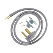 Everbilt 4 ft. 30 Amp 3-Prong Electric Dryer Power Cord, Gray, EB09X10002