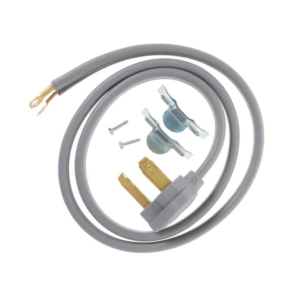 Everbilt 4 ft. 30 Amp 3-Prong Electric Dryer Power Cord, Gray, EB09X10002
