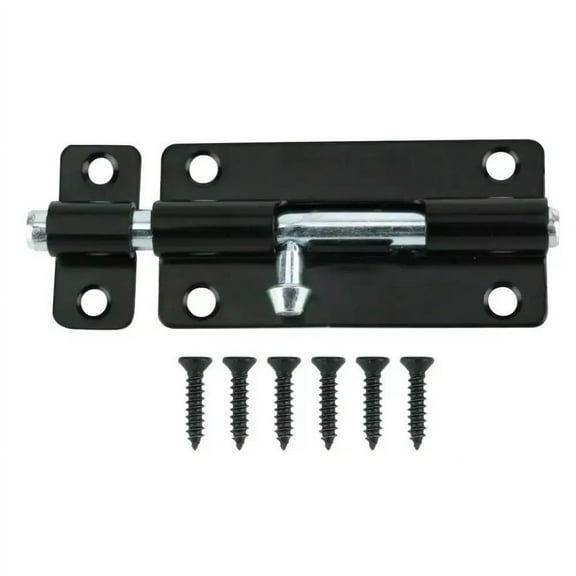 Everbilt 4 in. Black Door Gate Cabinet Chest Box Safety Barrel Bolt Lock 13512