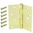 thumbnail image 1 of Everbilt 4 in. Bright Brass Finish Square Corner Security Door Hinge Pack of 3, 1 of 3