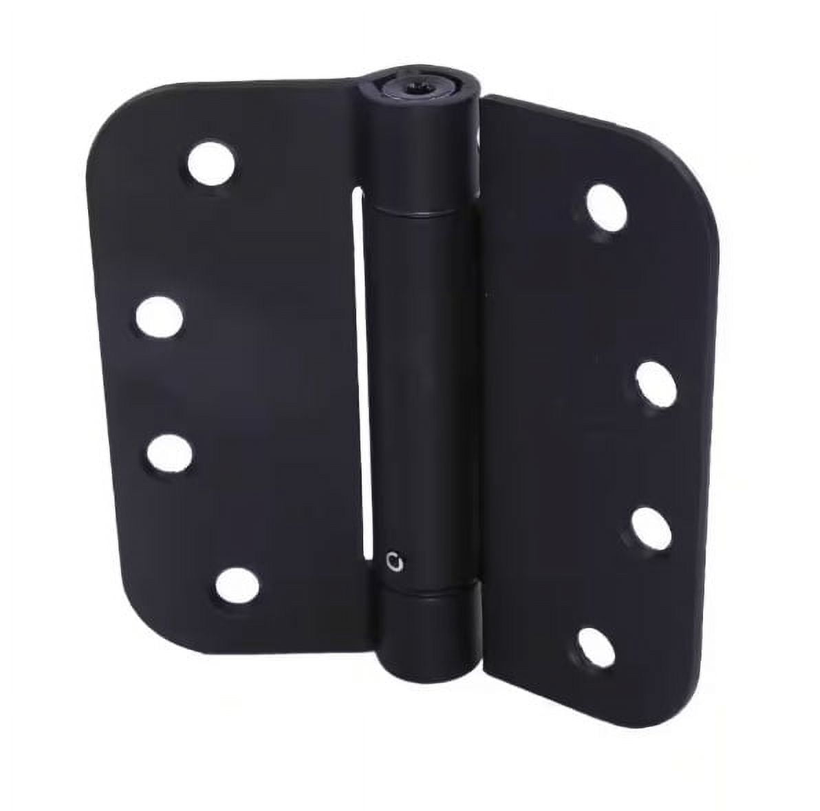 Everbilt 4 in. x 5/8 in. Radius Matte Black Adjustable Spring Hinge ...