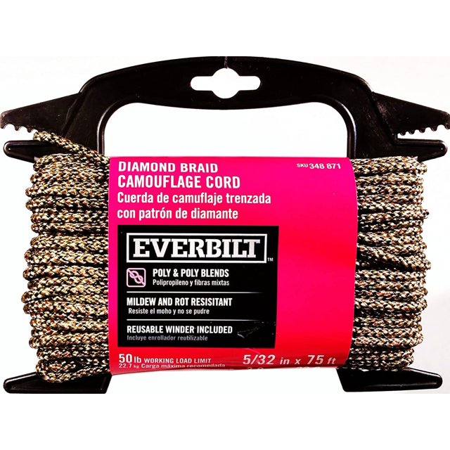 Everbilt 5/32 in. x 75 ft. Camouflage Diamond Braid Polypropylene Rope