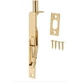 thumbnail image 1 of Everbilt 6" Bright Brass Square Corner Flush Bolt - Double Door Latch for French Doors, 1 of 4