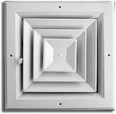 Everbilt 8 in. x 8 in. 4-Way Aluminum Square Ceiling Diffuser in White ...