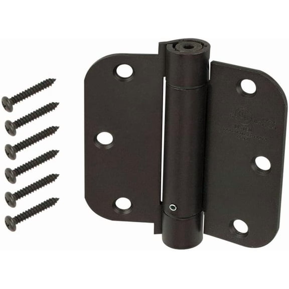 Everbilt Adjustable Spring Door Hinge Oil-Rubbed Bronze 3-1/2" x 5/8" Radius