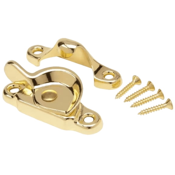 Everbilt Bright Brass Steel Window Sash Lock - Secure & Durable Sash Protection for Double and Single Hung Windows