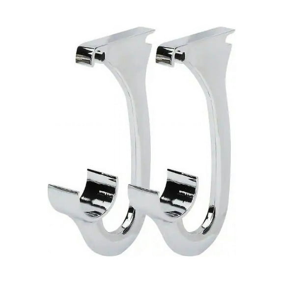 Everbilt Genevieve Chrome 1-Tier Metal Closet Rod Support Bracket(2PK)